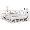 vidaXL Massivholzbett mit Regal ohne Matratze Wei&szlig; 135x190 cm Kiefer