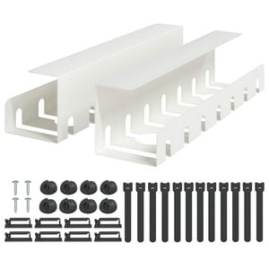 vidaXL Unter dem Schreibtisch Kabelmanagement Tray 2 Stk. Wei&szlig;