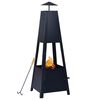 vidaXL Feuerstelle Schwarz 35&times;35&times;99 cm Stahl