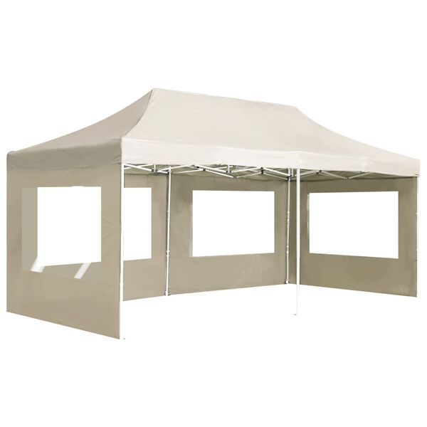 vidaXL Profi-Partyzelt Faltbar mit W&auml;nden Aluminium 6&times;3m Creme