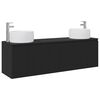 vidaXL Badezimmerschrank-Set 3 stk. Schwarz 49,5 x 44,5 x 66 cm