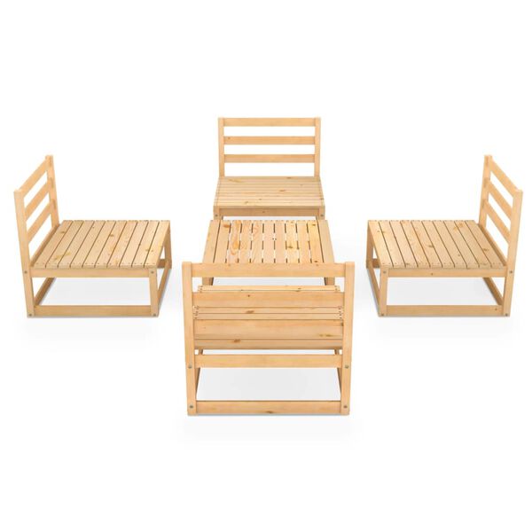 vidaXL 5-tlg. Garten-Lounge-Set Massivholz Kiefer
