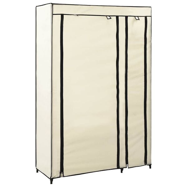 vidaXL Faltschränke 2 Stk. Creme 110x45x175 cm Stoff