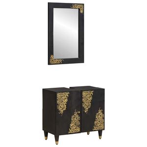 vidaXL Badezimmerschrank-Set 2 stk. Schwarz 62 x 33 x 58 cm