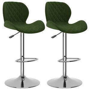 vidaXL Barhocker 2 Stk. Dunkelgr&uuml;n Samt