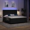 vidaXL Boxspringbett mit Matratze mit LED Schwarz 180 x 200 cm Samt