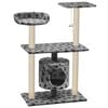 vidaXL Katzen-Kratzbaum Sisal 95 cm Grau Pfoten-Aufdruck