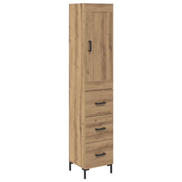 vidaXL Highboard Artisan-Eiche 34,5 x 34 x 180 cm Holzwerkstoff