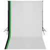 vidaXL Fotostudio Set 3 Baumwolle-Hintergr&uuml;nde Rahmen verstellbar 3x5m