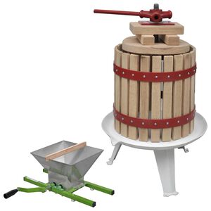 vidaXL 2-tlg. Obst- & Weinpresse und M&uuml;hle-Set