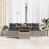 vidaXL Garten-Sofa-Set mit Speicher 5 pcs Grau Poly Rattan