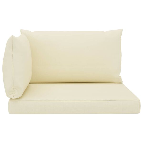 vidaXL Palettensofa-Auflagen 3 Stk. Creme Stoff
