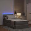 vidaXL Bett mit Stauraum und LED mit Matratze Taupe 90 x 200 cm Stoff