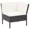 vidaXL 6-tlg. Garten-Lounge-Set mit Auflagen Poly Rattan Schwarz