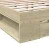 vidaXL Bettgestell mit Schubladen Sonoma-Eiche 135x190cm Holzwerkstoff