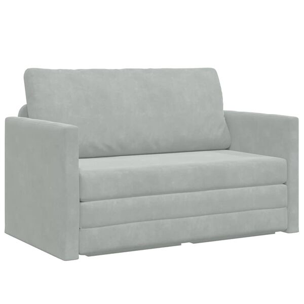 vidaXL Schlafsofa Hellgrau 124 x 204 x 61 cm Samt