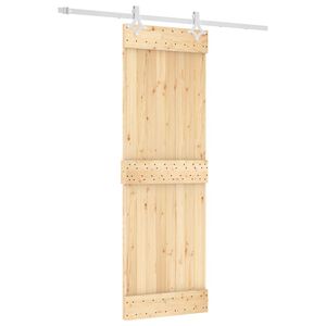 vidaXL Schiebet&uuml;r Nat&uuml;rlich und Wei&szlig; 70 x 210 cm Massivkiefer