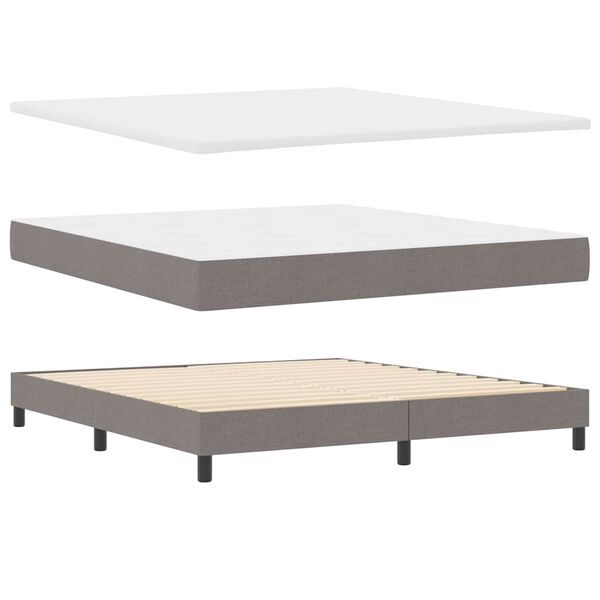 vidaXL Boxspringbett mit Matratze Taupe 180 x 200 cm Stoff