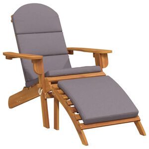 vidaXL Adirondack-Gartenstuhl mit Fu&szlig;st&uuml;tze Massivholz Akazie