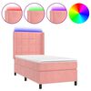 vidaXL Boxspringbett mit Matratze & LED Rosa 90x190 cm Samt