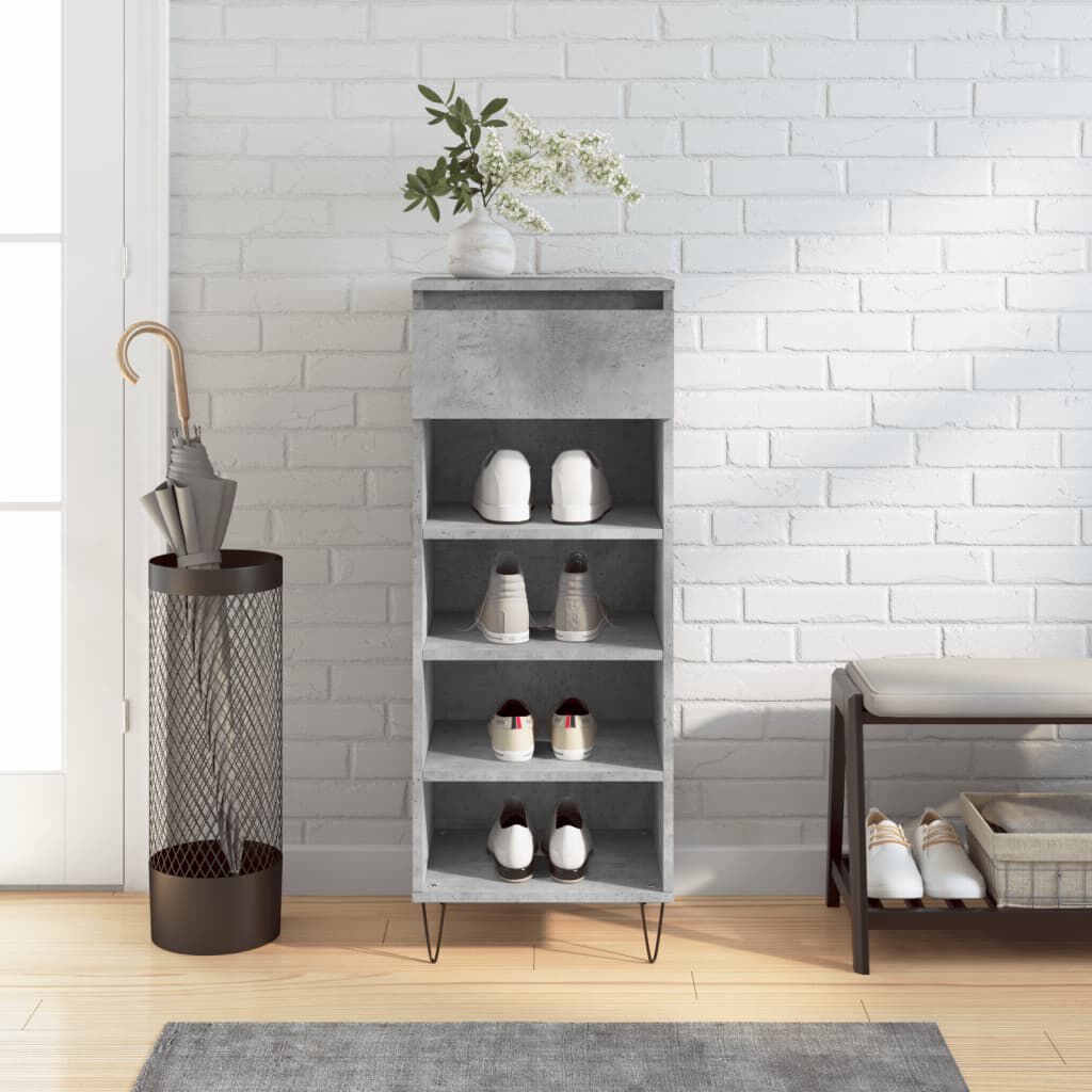 VidaXL Schubunterschrank Lyon, Betongrau, 40x46x81,5 Cm – Mit Schublade & Tür, Aus Holzwerkstoff, Für Küche & Bad
