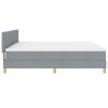 vidaXL LED Boxspringbett mit Matratze Hellgrau 200 x 200 cm Stoff
