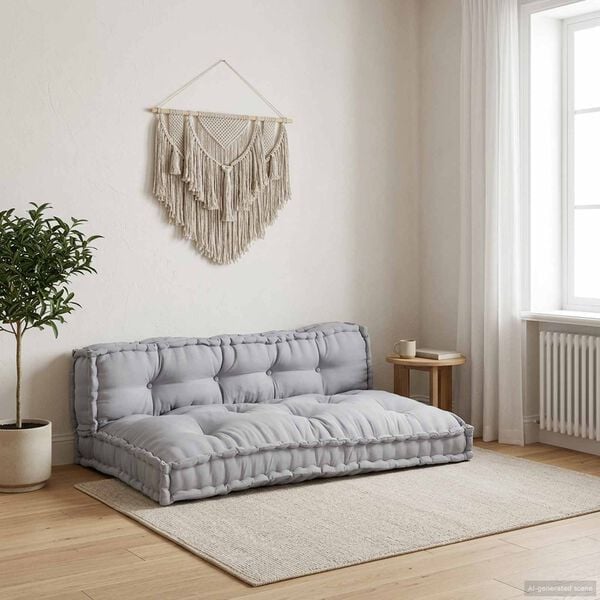 vidaXL Pallet Sofa Kissen 2 pcs Grau 120 x 80 x 38 cm Stoff