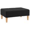 vidaXL Schlafsofa 2-Sitzer mit 2 Kissen & Hocker Schwarz Stoff