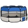 vidaXL Faltbarer Welpenlaufstall mit Tragetasche Blau 125x125x61 cm