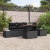 vidaXL Garten-Sofa-Set mit Speicher 6 pcs Schwarz Poly Rattan