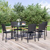 vidaXL 7-tlg. Garten-Essgruppe Schwarz Poly Rattan