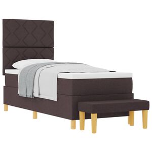 vidaXL Boxspringbett mit Kopfteil Dunkelbraun 200 x 80 cm Stoff