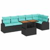 vidaXL Garten-Sofa-Set 7 stk. Schwarz Poly Rattan