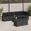 vidaXL Sofa Set mit Kissen 9 pcs Schwarz Poly Rattan
