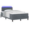 vidaXL LED Boxspringbett mit Matratze Dunkelgrau 120 x 200 cm Samt