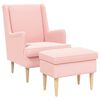vidaXL Sessel mit Fu&szlig;hocker 2 stk. Rosa Boucl&eacute;