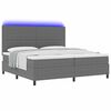 vidaXL LED Boxspringbett Hellgrau und Wei&szlig; 200 x 200 cm Cordstoff