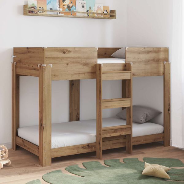 vidaXL Etagenbett f&uuml;r Kinder Artisan-Eiche 80 x 160 cm Holzwerkstoff