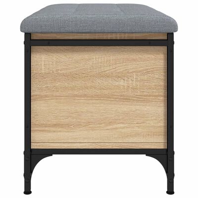 Panca Contenitore Con Cuscino In Rovere Sonoma – Legno Agglomerato 62x42x45 Cm, Portata 110 Kg, Cassapanca Per Ingresso, Soggiorno O Cameretta, Colore Marrone E Grigio Chiaro