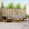 vidaXL Outdoor-Sofagarnitur mit Kissen 7 pcs Nat&uuml;rlich und Hellgrau