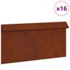 vidaXL Schneckenzaun 16 Stk. 50 x 3,5 x 25 cm Wetterfeststahl Rostig
