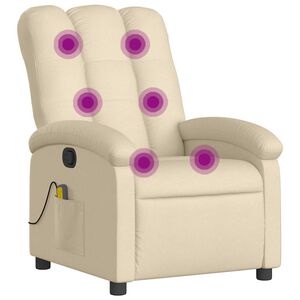 vidaXL Massage-Relaxsessel, cremefarbener Stoff