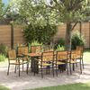 vidaXL Garten Essgruppe 9 pcs Schwarz und Braun Poly-Rattan