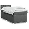 vidaXL Boxspringbett mit Matratze Dunkelgrau 100x200 cm Stoff
