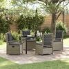 vidaXL Garten Essgruppe 5 pcs Hellgrau Poly-Rattan