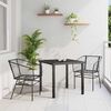 vidaXL Garten Essgruppe 3 pcs Schwarz Poly-Rattan