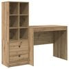 vidaXL Schreibtisch mit Schubladen mit Regal 2 pcs Artisan-Eiche
