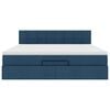 vidaXL Ottoman-Bett mit Matratze Blau 180x200 cm Stoff
