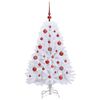 vidaXL K&uuml;nstlicher klappbarer Weihnachtsbaum Wei&szlig; 120 cm PVC und Stahl