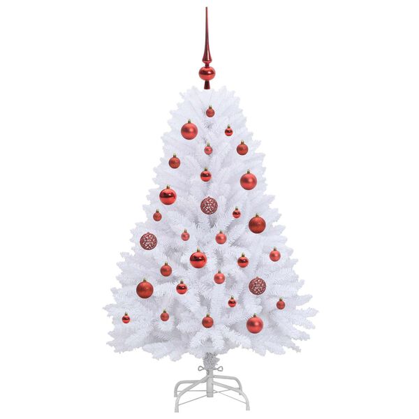 vidaXL K&uuml;nstlicher klappbarer Weihnachtsbaum Wei&szlig; 120 cm PVC und Stahl